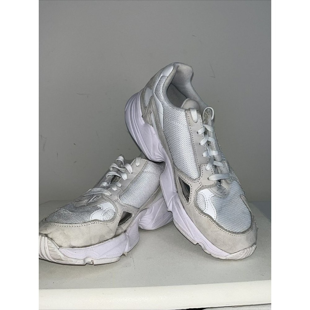 Adidas Original Falcon White Gray Sneakers Athletic Shoes Womens B28128 Size 7
